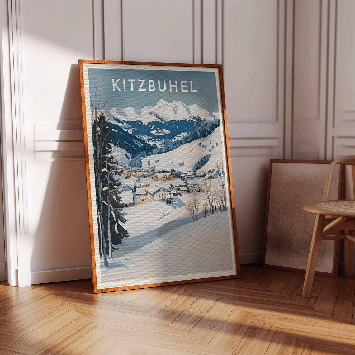 Kitzbuhel Austria Painterly Town Valley Pastel Peaks Travel Poster - Image 2