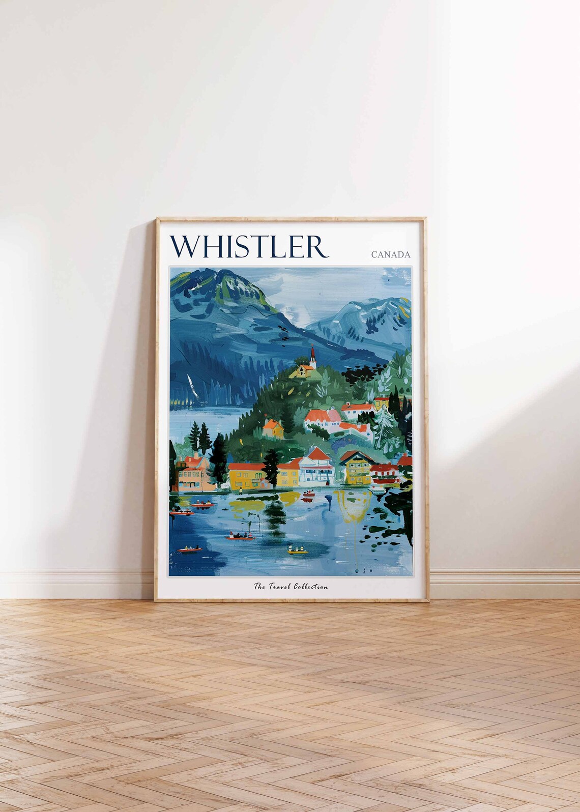 Whistler Canada Alpine Village Lake Mountain Painting Travel Poster - Image 2