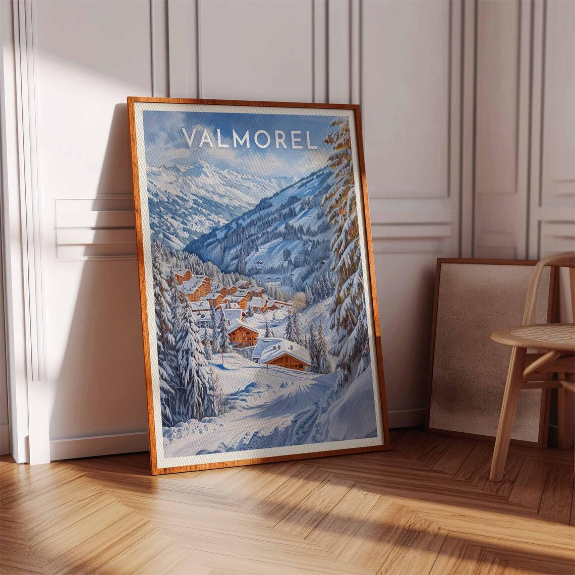 Skiing Travel Poster Valmorel Ski Print France Travel Print Skiing Art Skiing Print Winter Sport Art Ski Gift - Image 3
