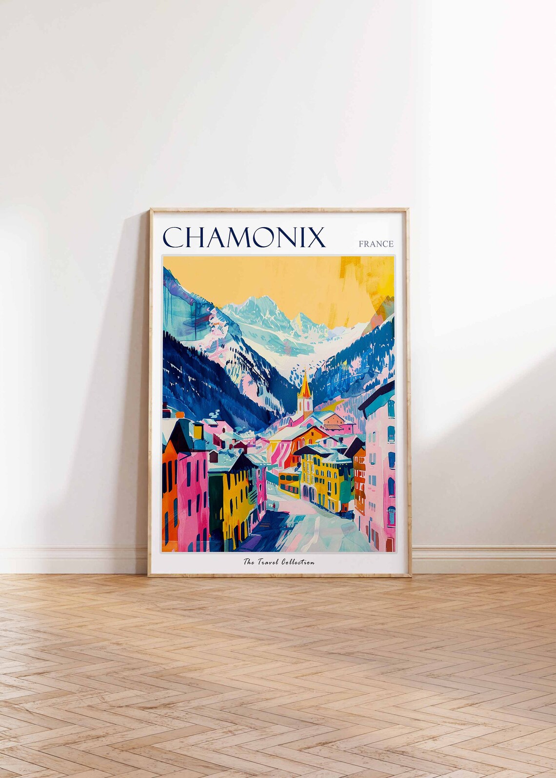 Chamonix France Colorful Alpine Town Mont Blanc Travel Art Poster - Image 2