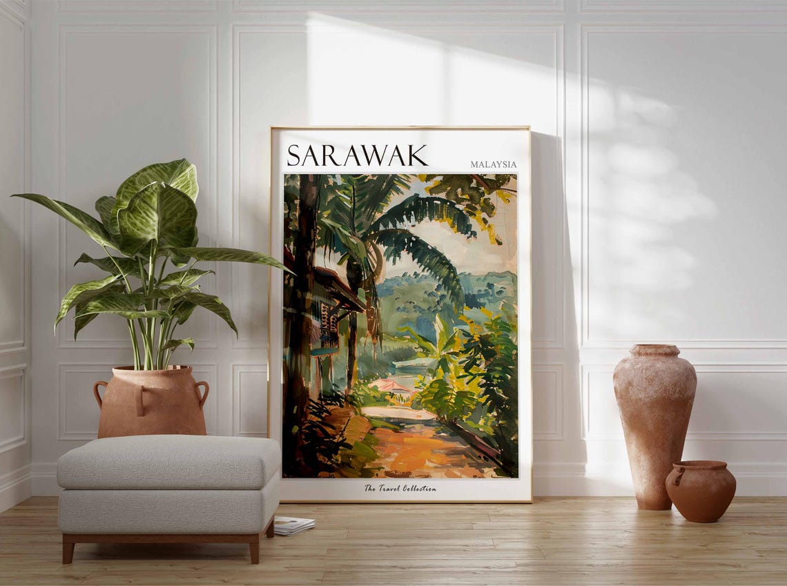 Sarawak Poster Malaysia Travel Print Malaysian Decor Asia Travel Poster Asian Wall Art Sarawak Gift Sarawak Travel Poster - Image 3