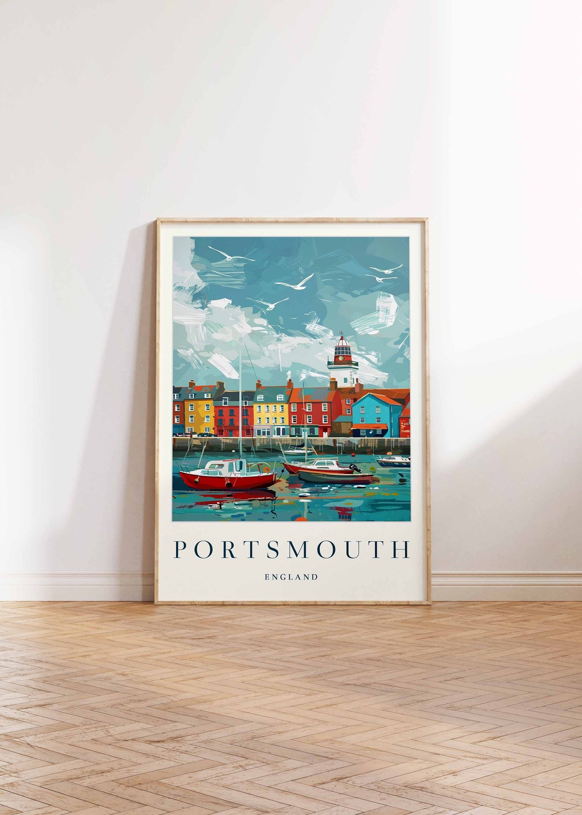 Portsmouth Poster Portsmouth Travel Print England Wall Art British Travel Print Uk Decor City Print Portsmouth Travel Poster - Image 2