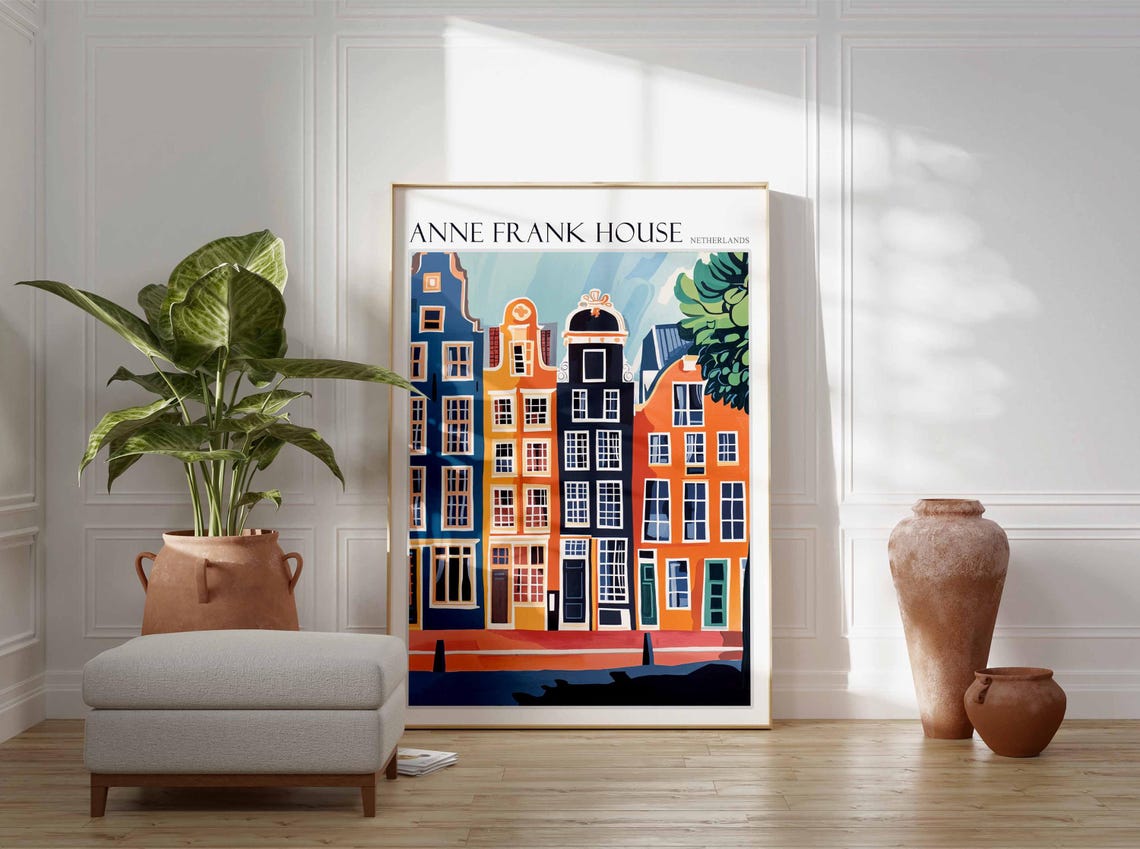 Anne Frank House Amsterdam Netherlands Canal Houses Art Poster - Image 2