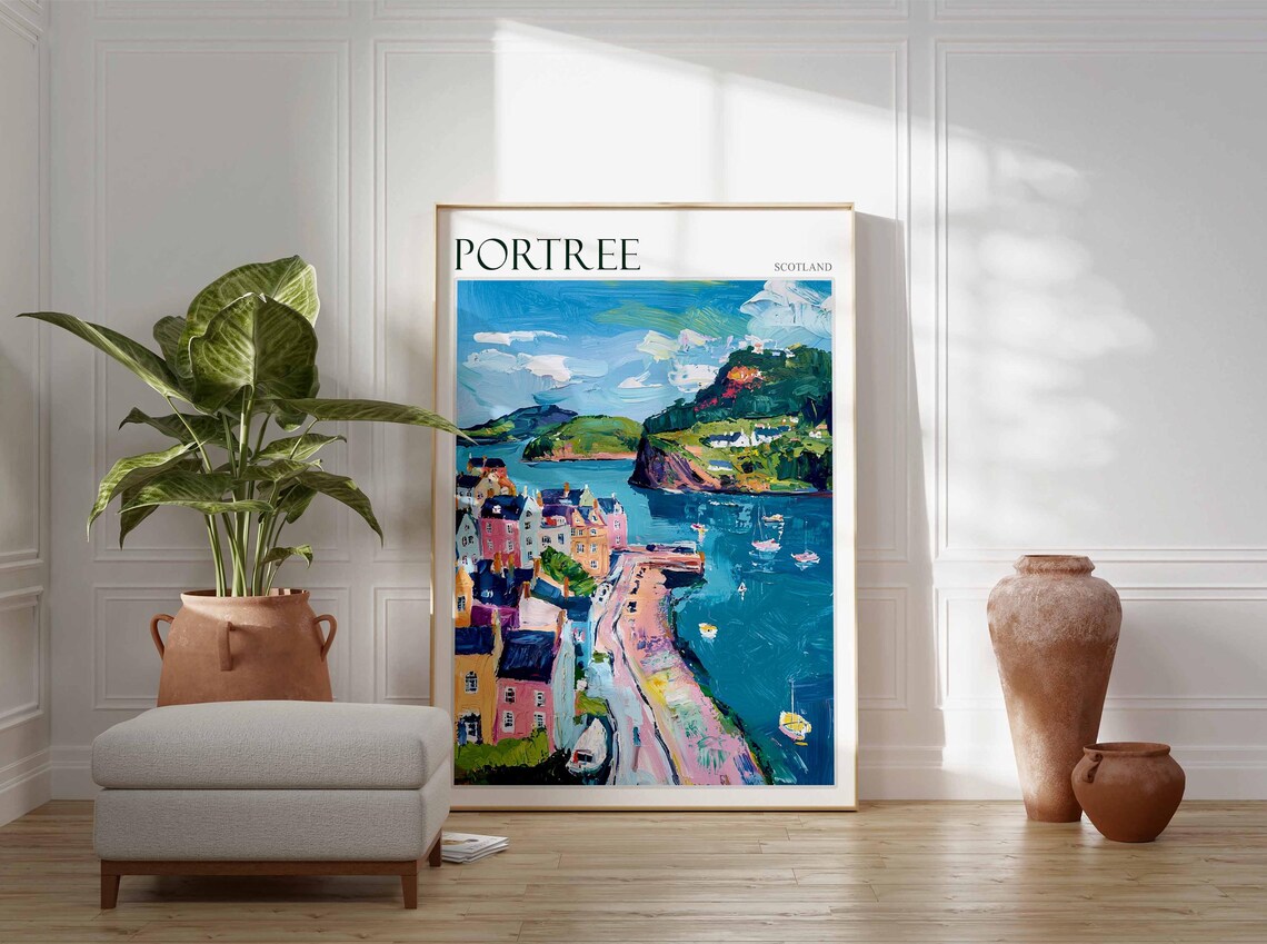 Portree Poster Scotland Poster Scottish Highlands Poster Isle Of Skye Poster Scottish Decor Portree Wall Decor Portree Travel Art - Image 4