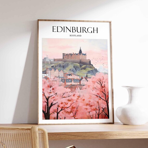 Edinburgh Travel Poster Botanical Scotland Art Print