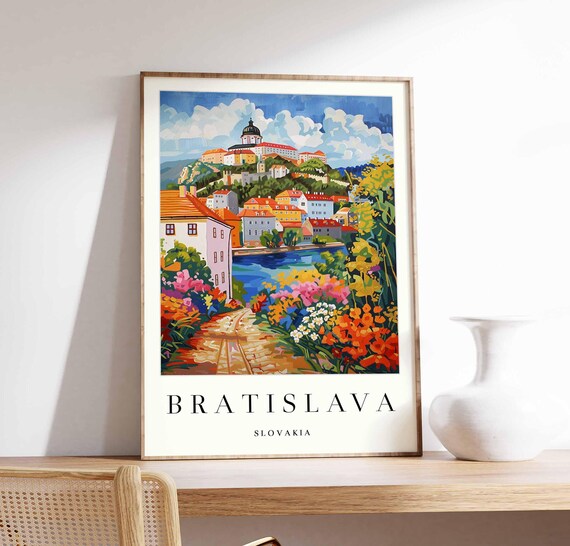 Bratislava Castle Flower Garden Path Bold Fauvist Colors Poster