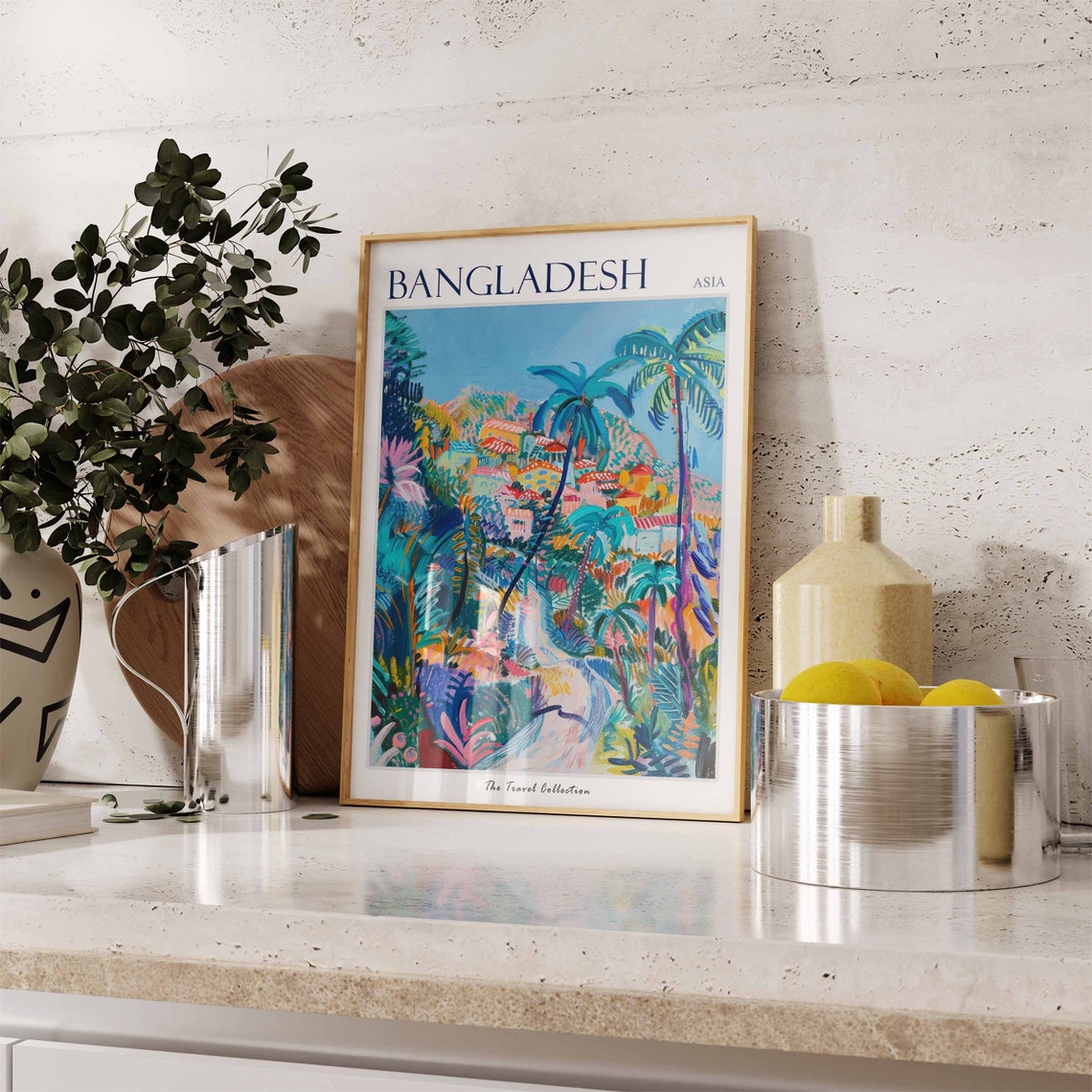 Bangladesh Poster Bangladesh Travel Print Islamic Travel Poster Islamic Decor Middle Eastern Art Travel Gift Floral Print - Image 3