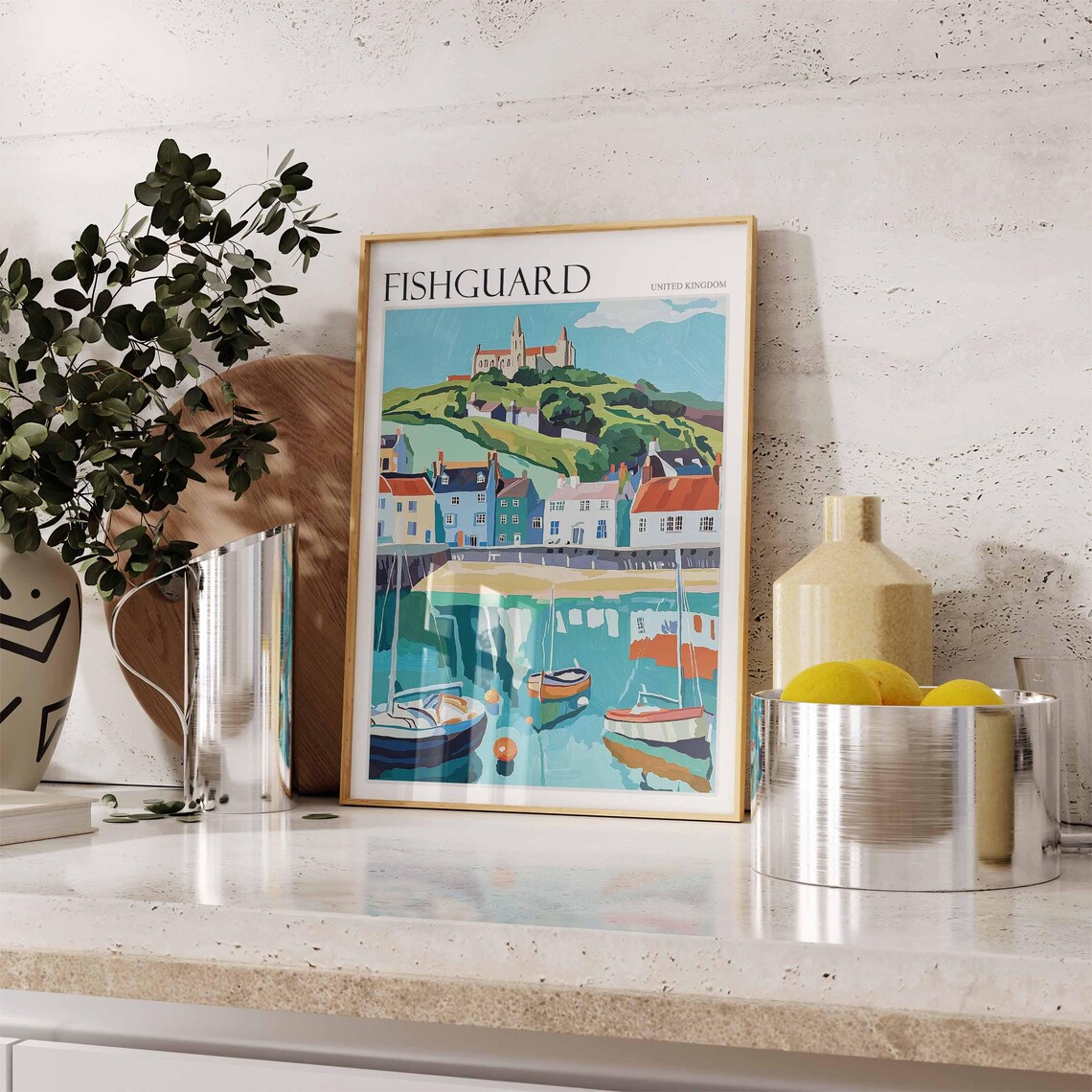 Fishguard Poster Wales Travel Poster Coastal Wall Art Welsh Decor Uk Travel Poster Welsh Landscape Uk Travel Prints Seaside Towns - Image 2