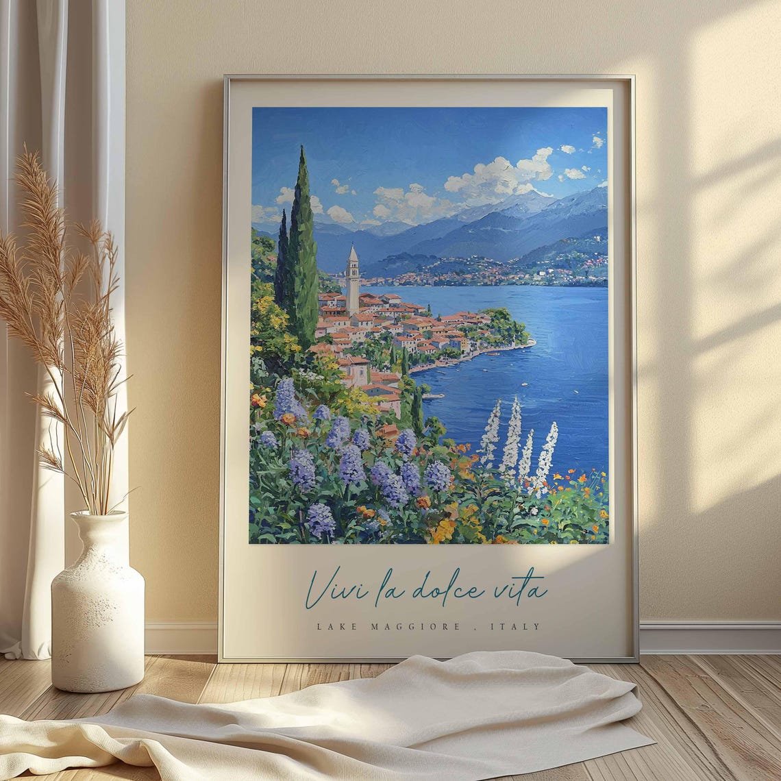 Lake Maggiore Poster Italian Travel Print Lake Maggiore Travel Art Lake Maggiore Wall Art Italy Art Italy Travel Decor Travel Gift - Image 2