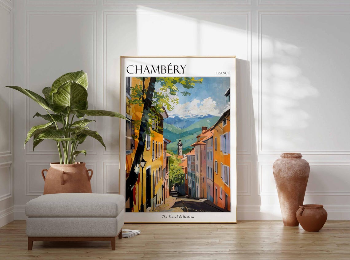 Chambry Poster France Travel Print French Decor Europe Travel Poster European Wall Art Chambry Gift Chambry Travel Poster - Image 3