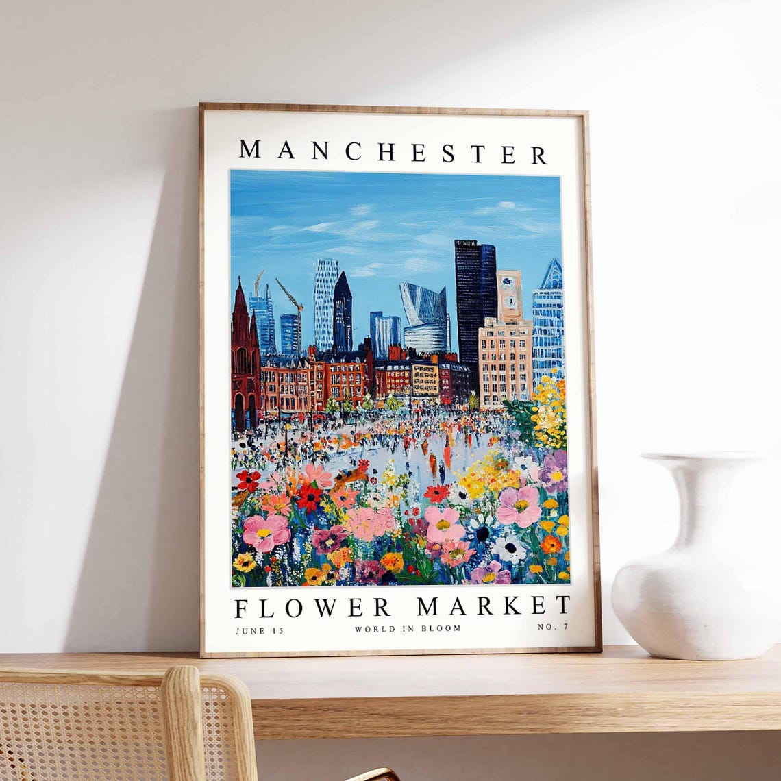 Manchester Flower Market World In Bloom No 7 Clock Tower Bloom Poster