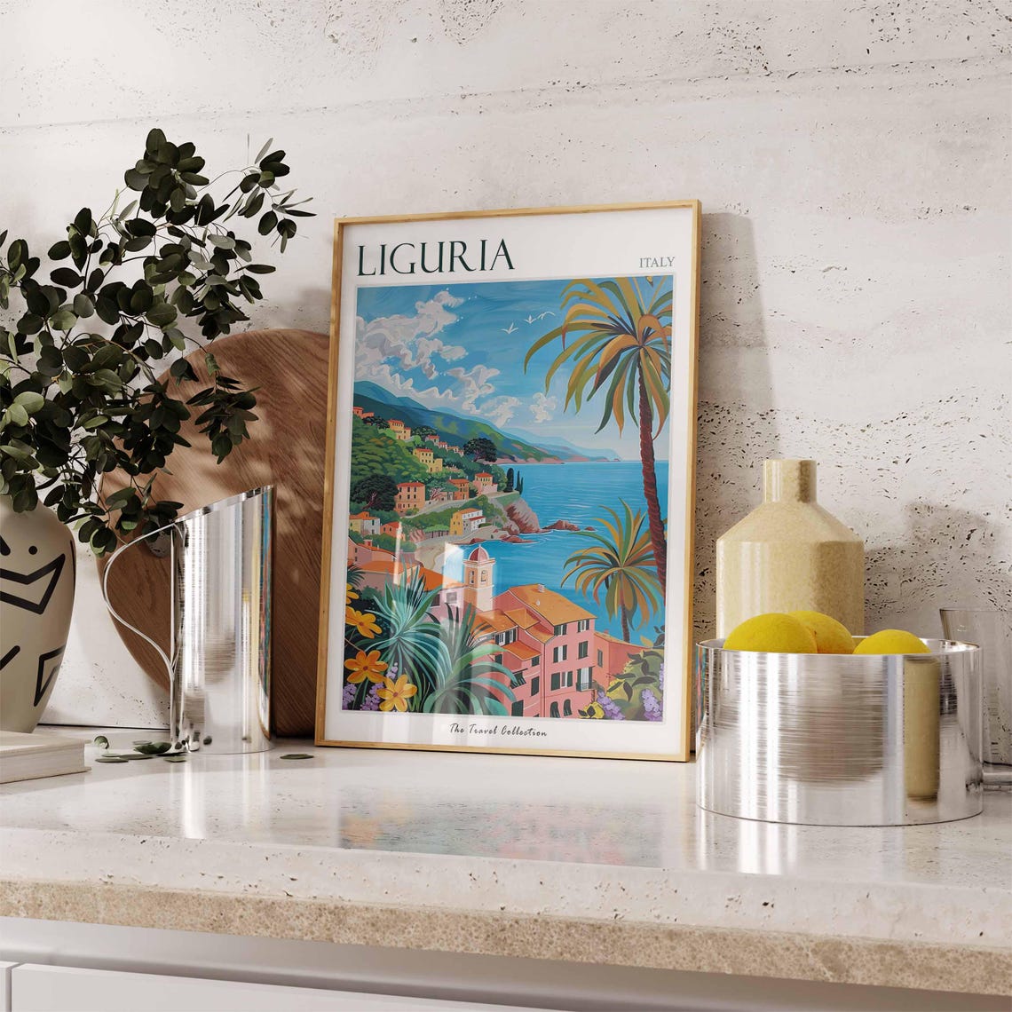 Liguria Poster Liguria Travel Print Italy Wall Art Italian Travel Print Italian Decor Italian Gift Liguria Wall Art - Image 3