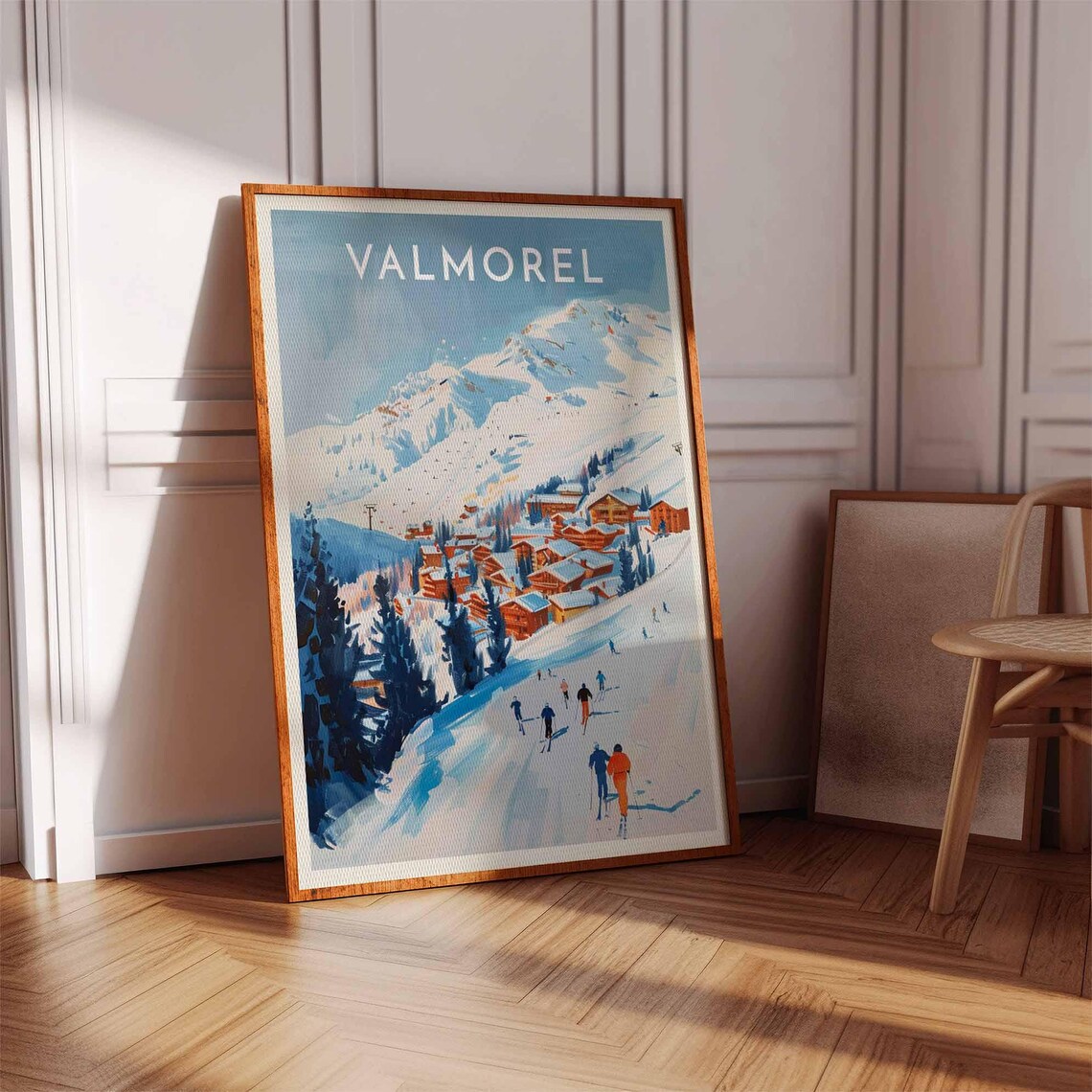 Skiing Travel Poster Valmorel Ski Print France Travel Print Skiing Art Skiing Print Winter Sport Art Ski Gift - Image 3