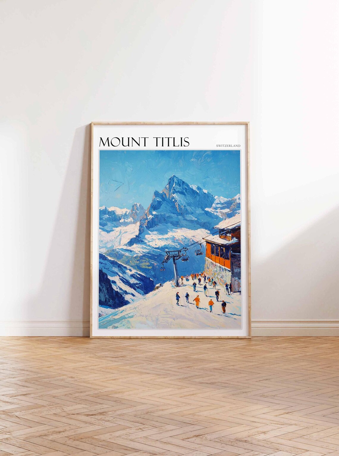 Mount Titlis Poster Mount Titlis Travel Print Swiss Decor Europe Travel Poster European Wall Art Switzerland Wall Art Mountain Poster - Image 2