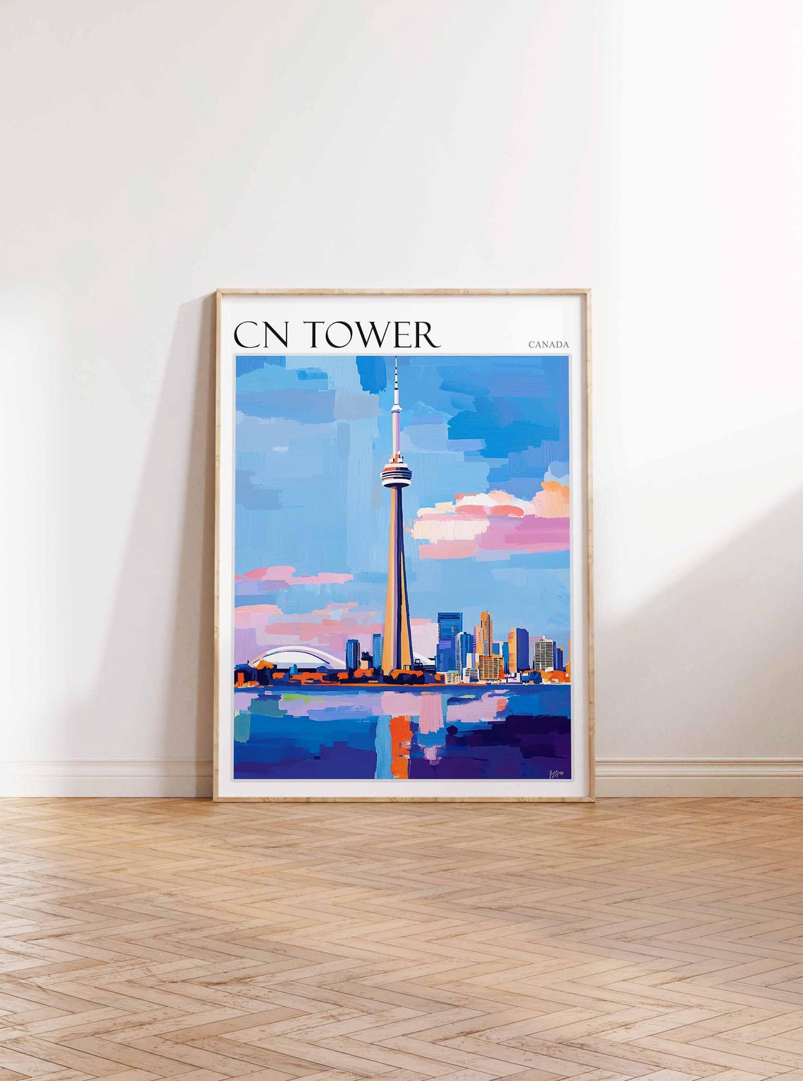 CN Tower Canada Toronto Harbor Skyline Daytime Painting Travel Poster - Image 3