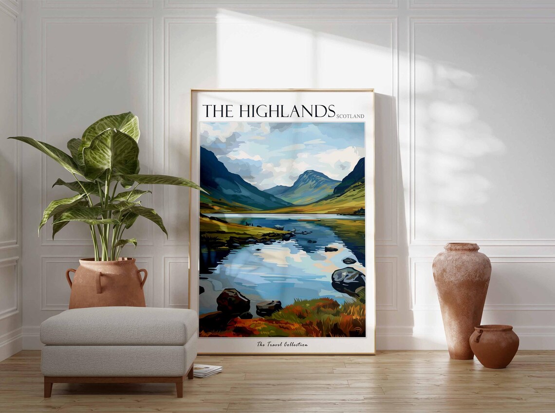 The Highlands Scotland Travel Poster, Travel Print - Image 3