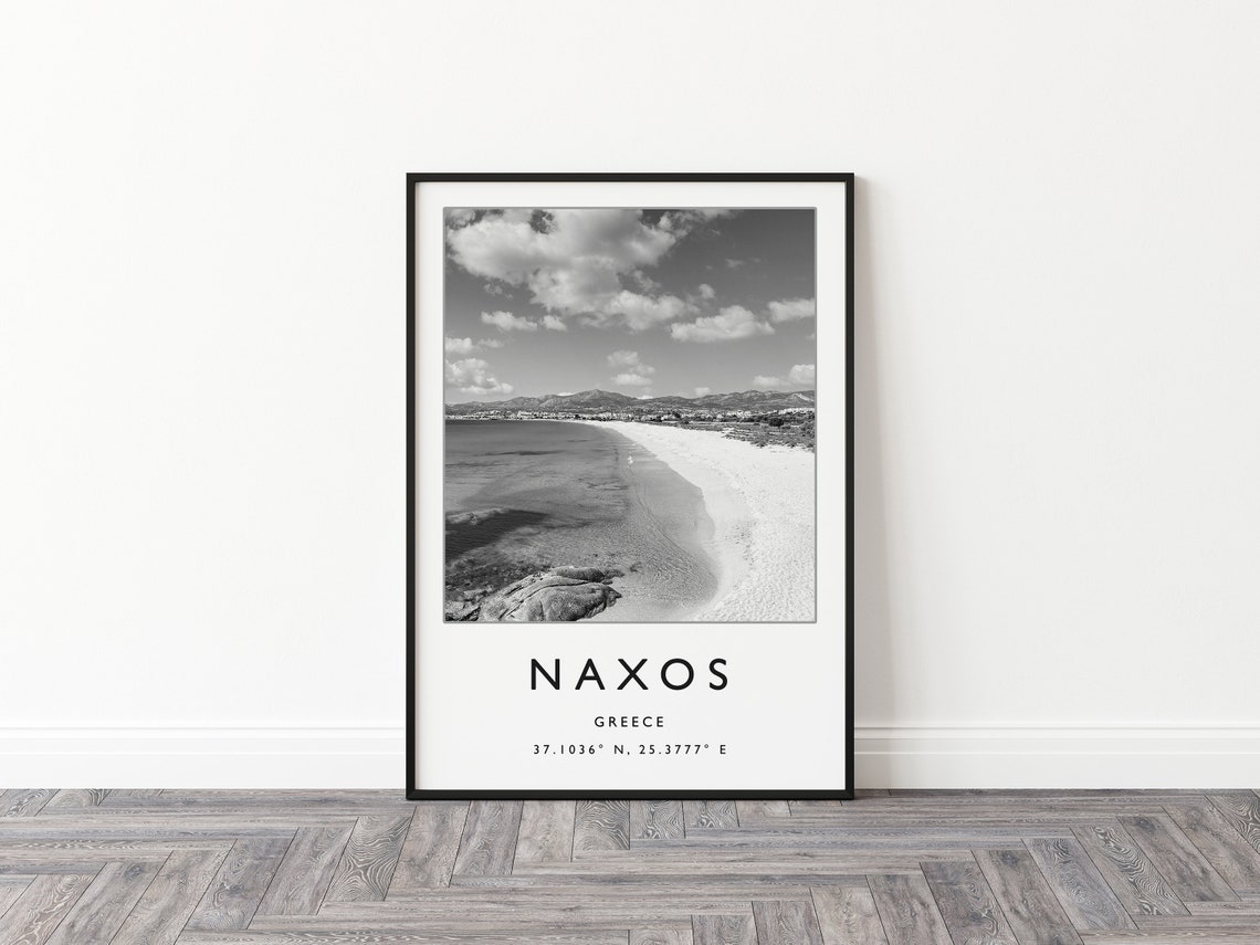 Naxos Travel Print Naxos Travel Poster Greece Travel Print Beach Travel Poster Sea Travel Art Black And White Travel Gift - Image 2