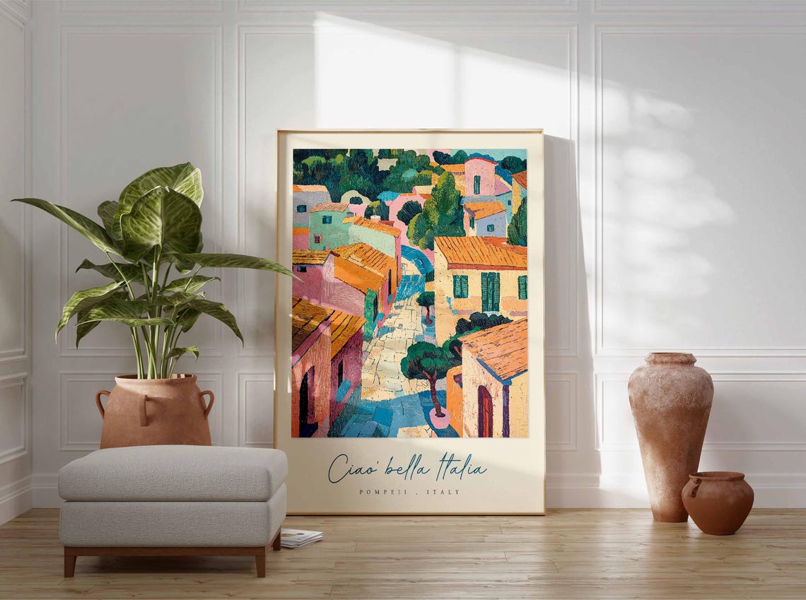 Pompeii Poster Italian Travel Print Pompeii Travel Art Pompeii Wall Art Italy Art Italy Travel Decor Italian Travel Gift - Image 3