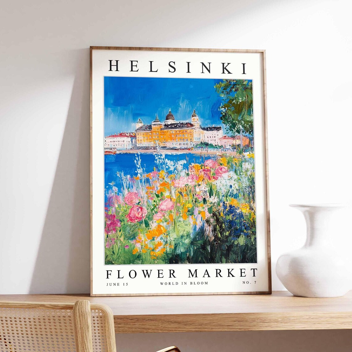 Helsinki Flower Market Golden Palace Waterfront Flower Poster