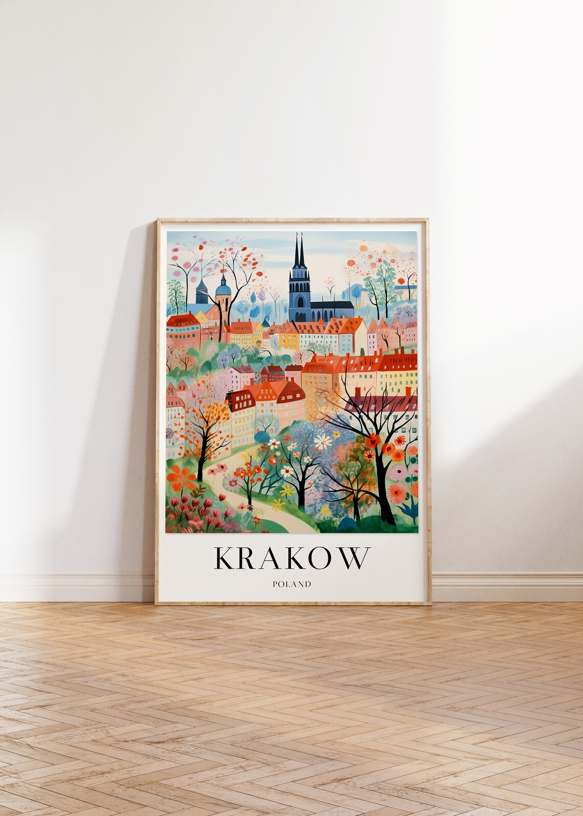 Krakow Coast Travel Print Polish Travel Poster Krakow Wall Art European Travel Decor Travel Gift Floral Decor Scenery Poster - Image 3