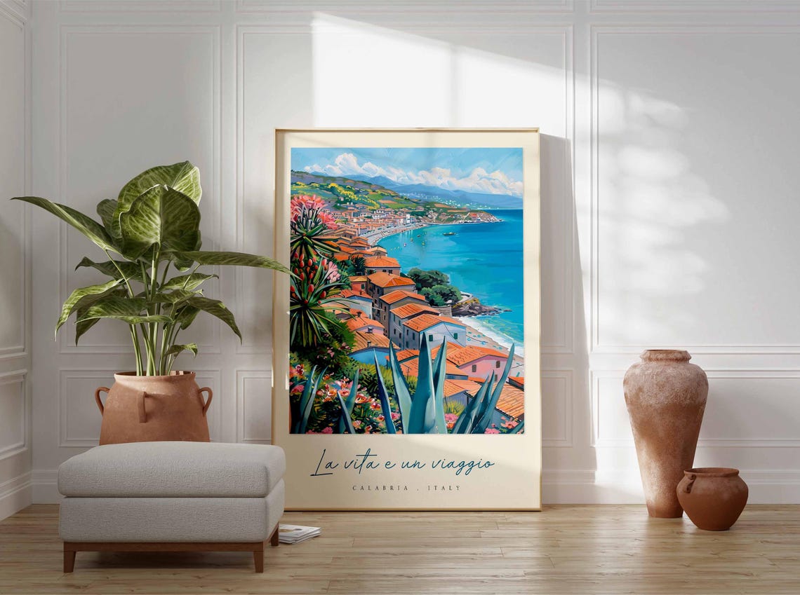 Calabria Poster Calabria Travel Print Calabria Travel Art Calabria Wall Art Italy Art Italy Travel Decor Italian Travel Gift - Image 3