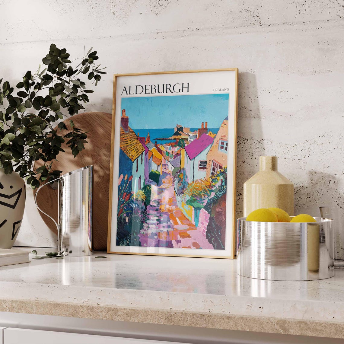 Aldeburgh Wildflower Lane to Sea Expressionist Suffolk Coast Poster - Image 2