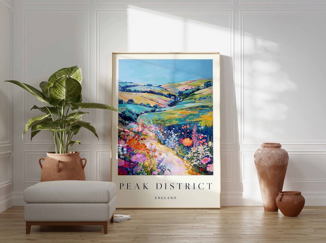 Peak District Travel Poster, England Wall Art - Image 2