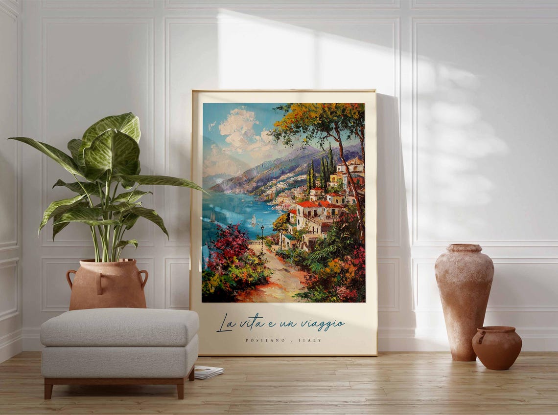 Positano Poster Italian Travel Print Positano Travel Art Positano Wall Art Italy Art Italy Travel Decor Italian Travel Gift - Image 3