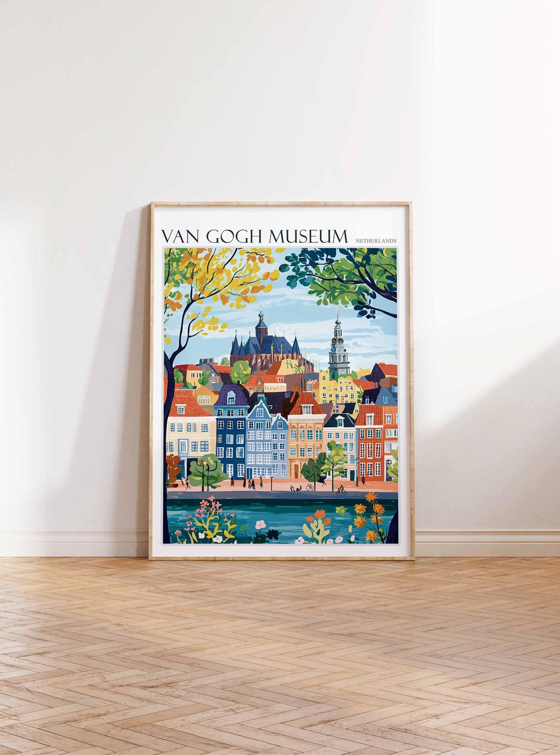 Van Gogh Museum Netherlands Riverside Old Town Painting Poster - Image 2