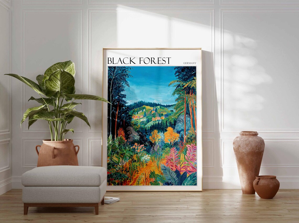 Black Forest Germany Autumn Colorful Forest Valley Scene Poster - Image 2