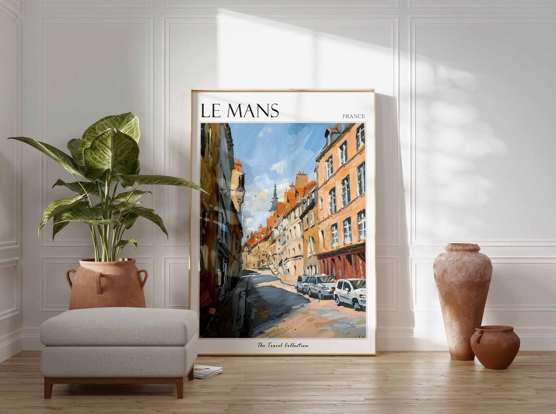 Le Mans France Historic Street Old Town Buildings Painted Poster - Image 3