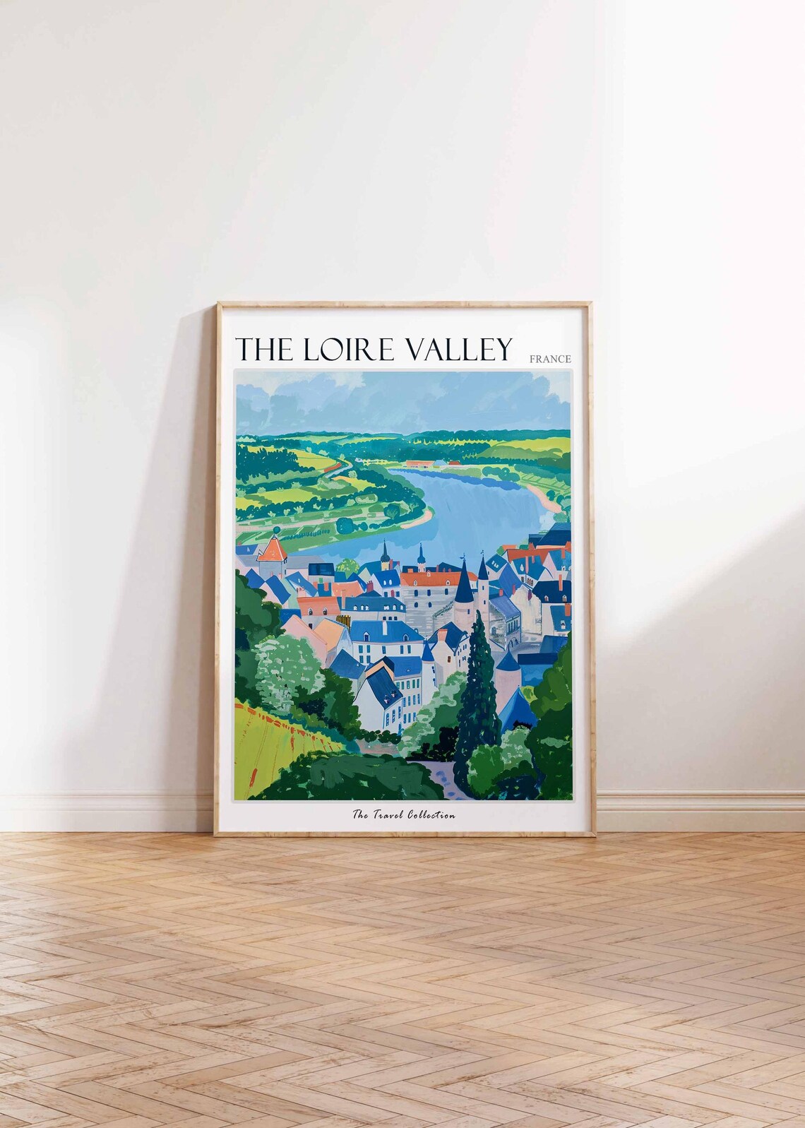 The Loire Valley Blue Roofed Town Riverside View France Poster - Image 2
