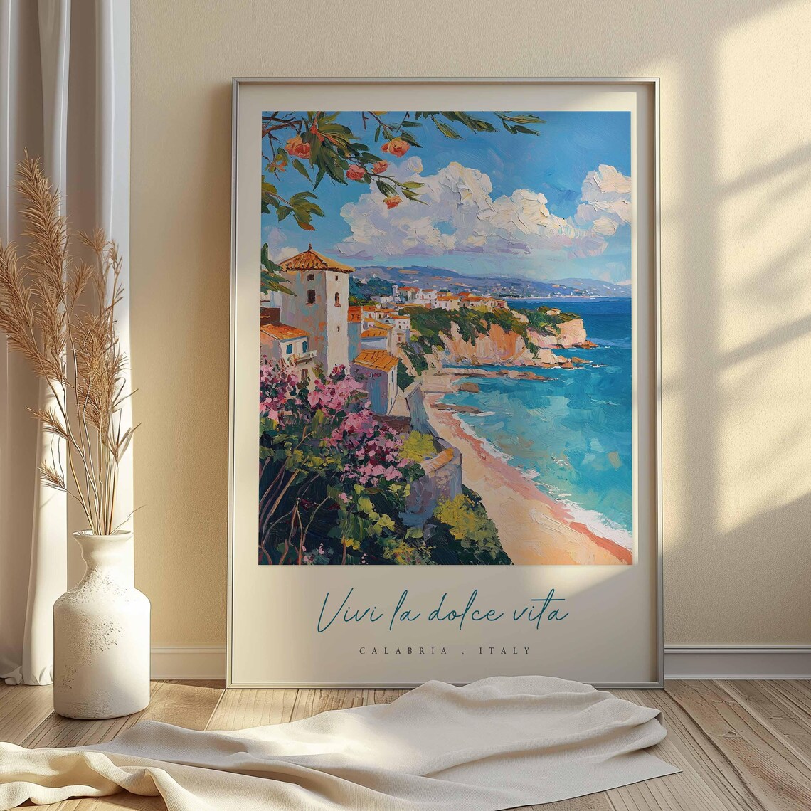 Vivi la Dolce Vita Calabria Italy Impasto Tower Beach Poster - Image 2