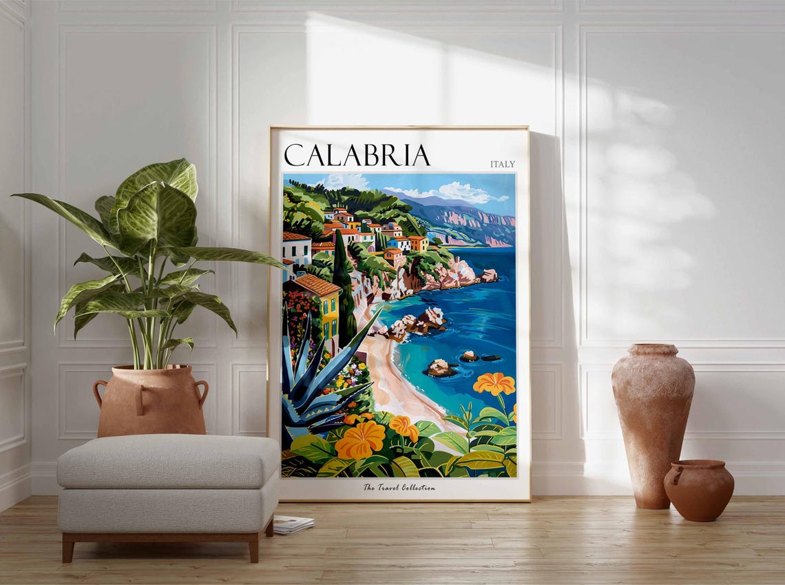 Calabria Poster Italian Travel Print Calabria Travel Art Calabria Wall Art Italian Travel Calabria Home Decor Calabria Travel Gift - Image 2