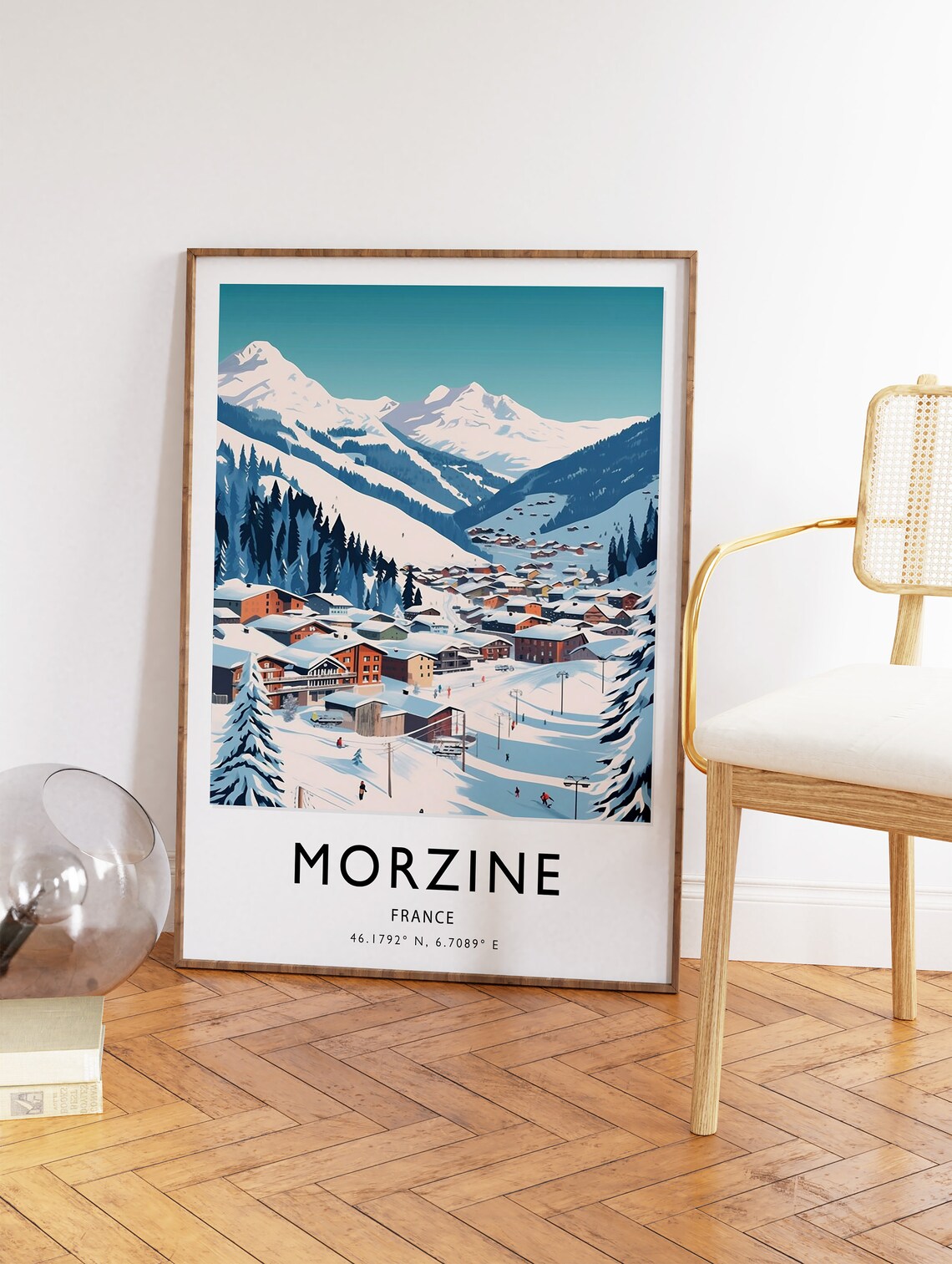 Morzine France Skiing Travel Poster, Winter Sport Art - Image 2