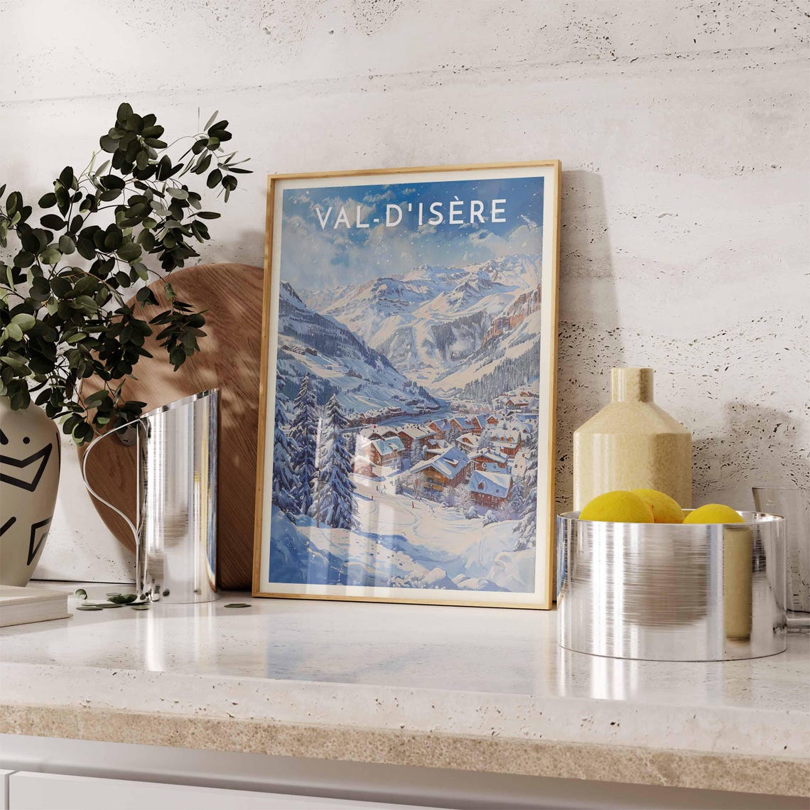 Skiing Travel Poster Val Disre Ski Print France Travel Print Skiing Art Skiing Print Winter Sport Art Ski Gift - Image 2