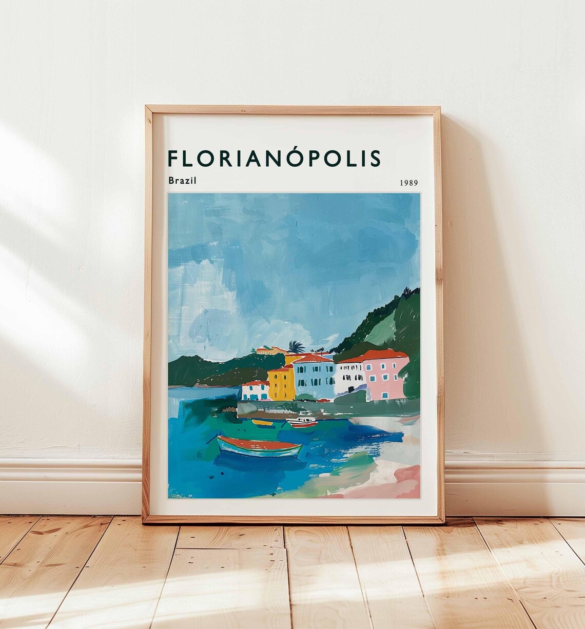 Florianopolis Brazil Travel Poster, Island Beach
