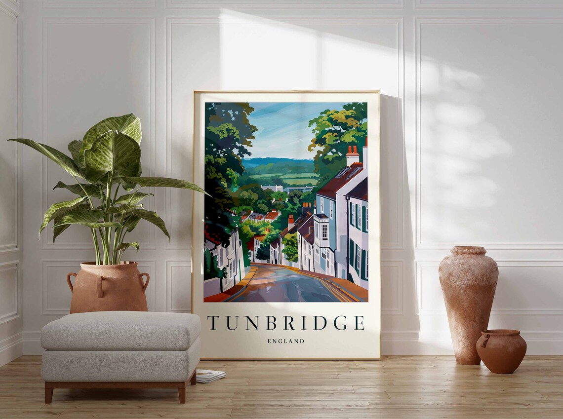 Tunbridge Poster Tunbridge Travel Print England Wall Art British Decor Tropical Decor Botanical Print Tunbridge Gift - Image 3