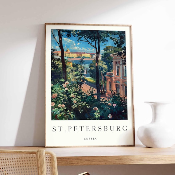 St. Petersburg Rose Garden View Over the River Poster Russia