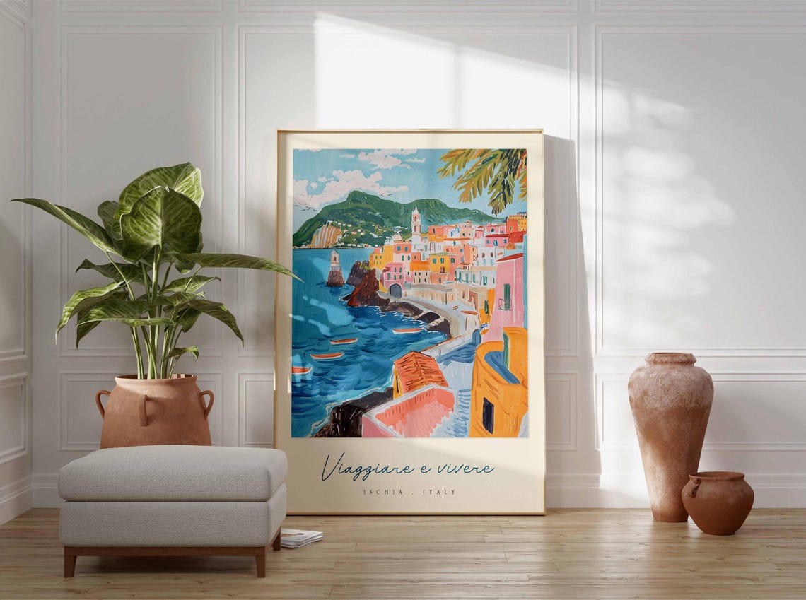 Ischia Poster Italian Travel Print Ischia Travel Art Ischia Wall Art Italy Art Italy Travel Decor Italian Travel Gift - Image 3