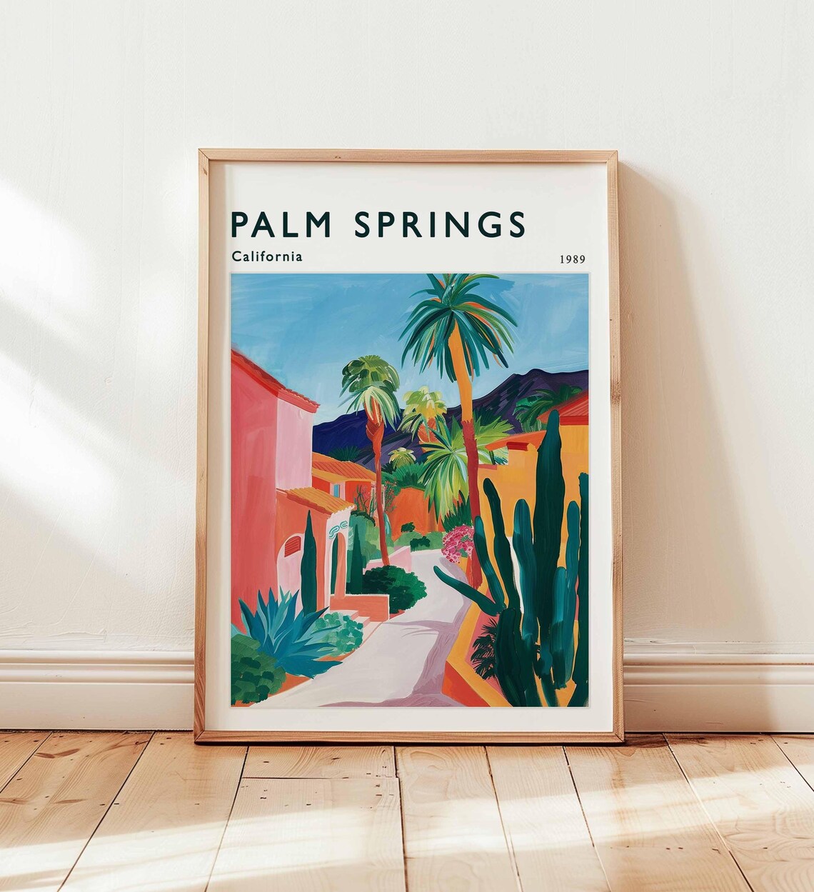 Palm Springs California Desert Alley Adobe 1989 Travel Poster