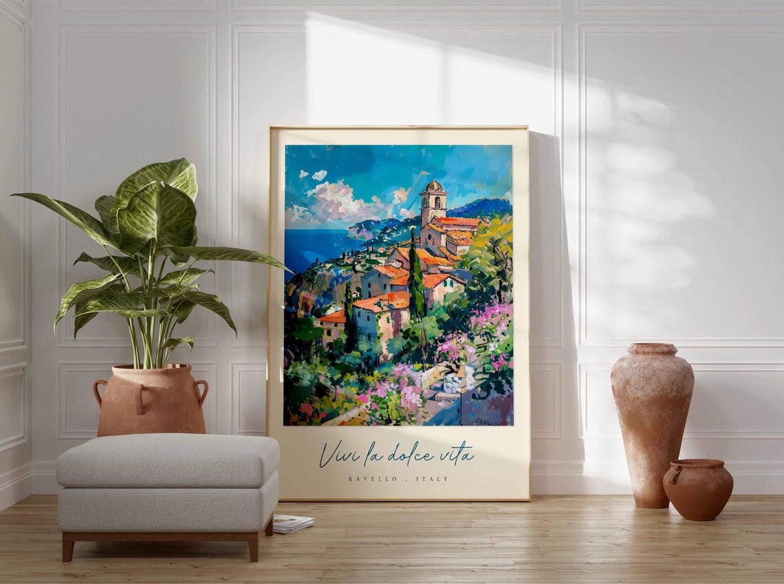 Ravello Poster Italian Travel Print Ravello Travel Art Ravello Wall Art Italy Art Italy Travel Decor Italian Travel Gift - Image 3