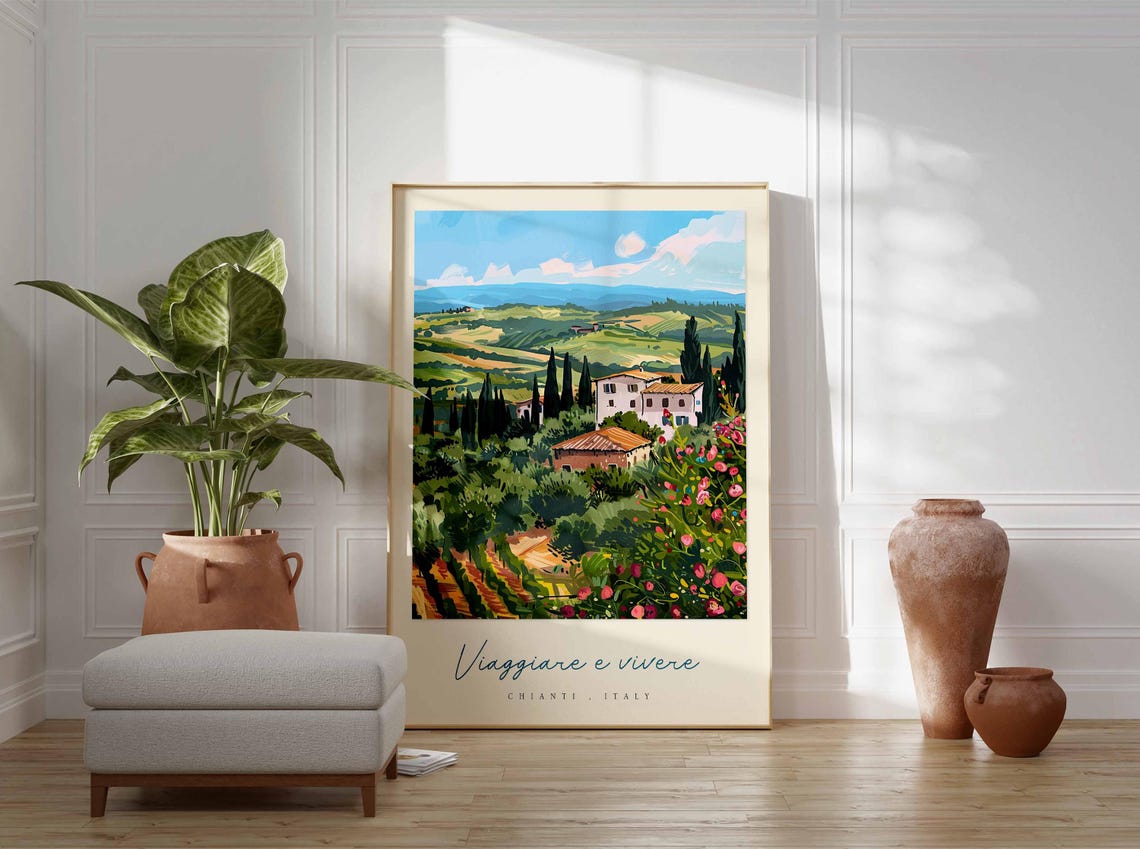 Chianti Poster Chianti Travel Print Chianti Travel Art Chianti Wall Art Italy Art Italy Travel Decor Italian Travel Gift - Image 3