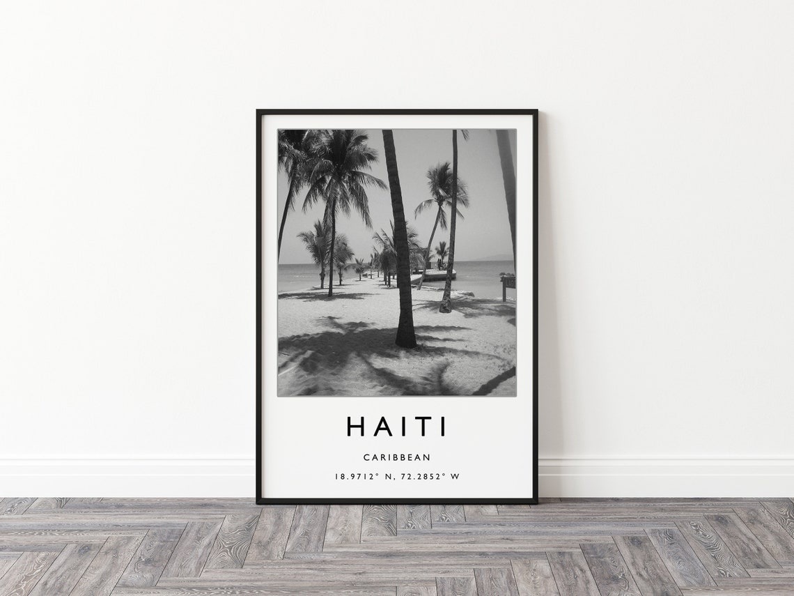 Haiti Travel Print Haiti Travel Poster Caribbean Travel Print Travel Art Travel Poster Black And White Travel Gift A2a3a3 - Image 3