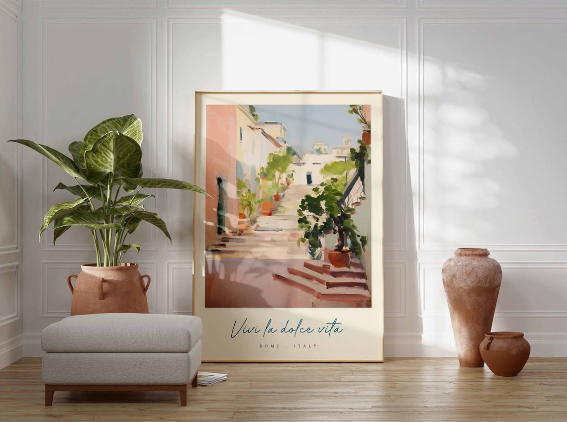 Rome Poster Italian Travel Print Rome Travel Art Rome Wall Art Italy Art Italy Travel Decor Italian Travel Gift - Image 3