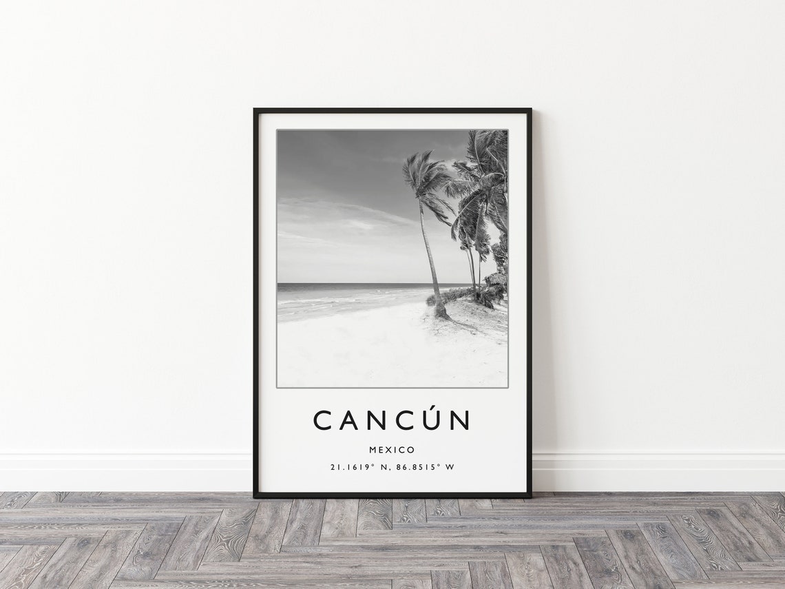 Cancun Travel Print Cancun Travel Poster Mexico Travel Print Caribbean Beach Travel Poster Sea Travel Art Travel Gift A1a2a3a4 - Image 3