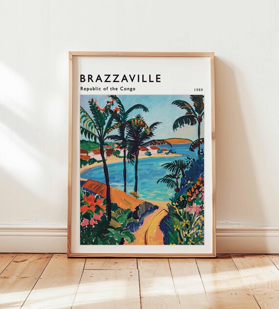 Brazzaville Poster Congo River Cityscape Travel Print