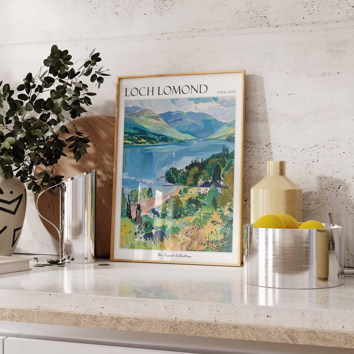 Loch Lomond England Sailboats Bay Green Cottage Hillside Poster - Image 3
