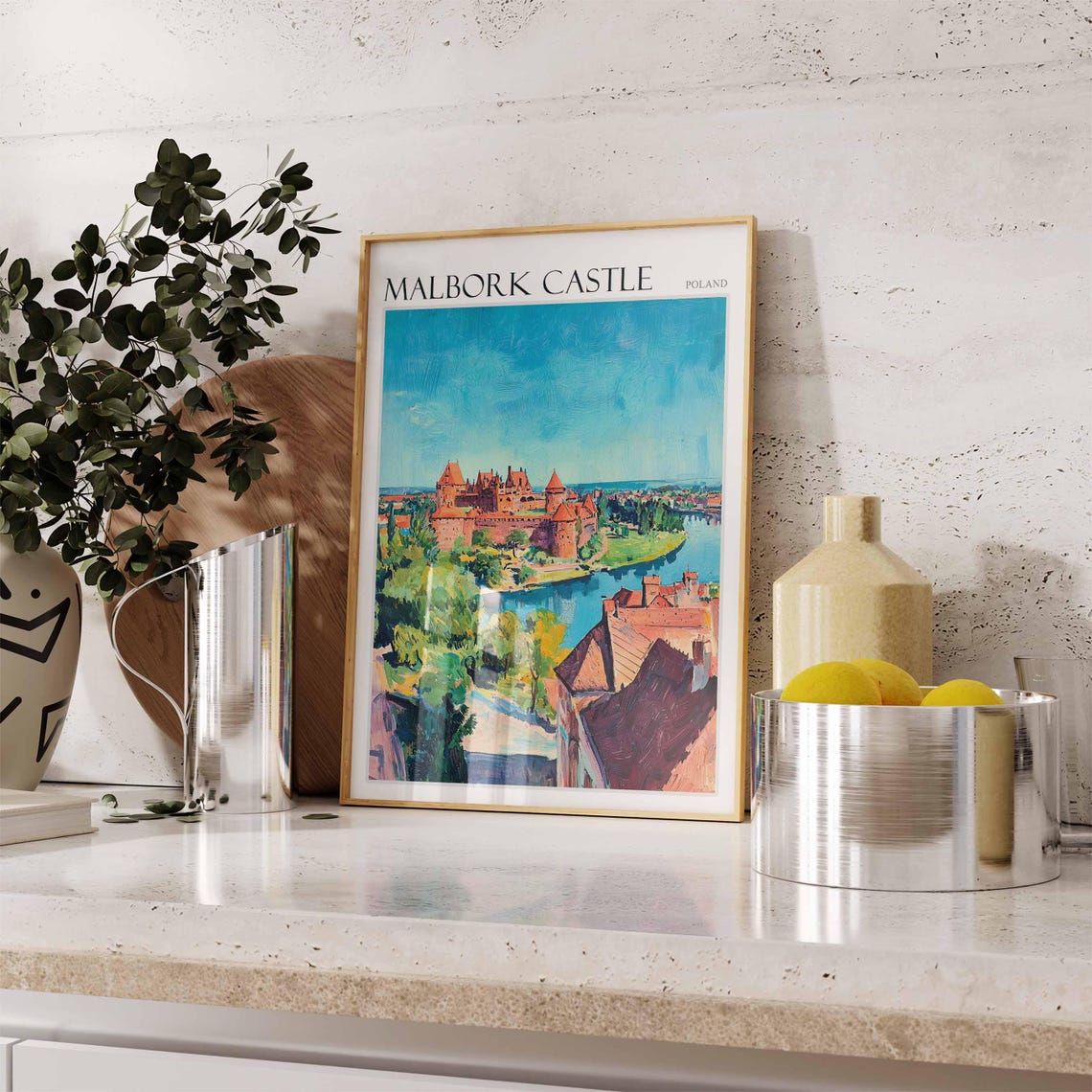 Malbork Castle Poland River View Brick Fortress Art Travel Poster - Image 2
