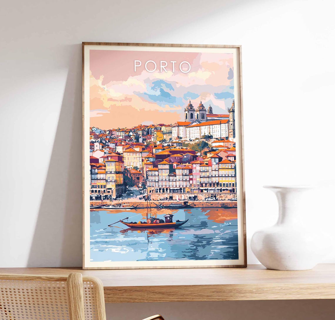 Porto Cityscape, Portugal Travel Poster
